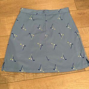 LILY'S OF BEVERYLY HILLS BLUE EMBROIDERED GOLF SKORT SIZE 12 WOMENS